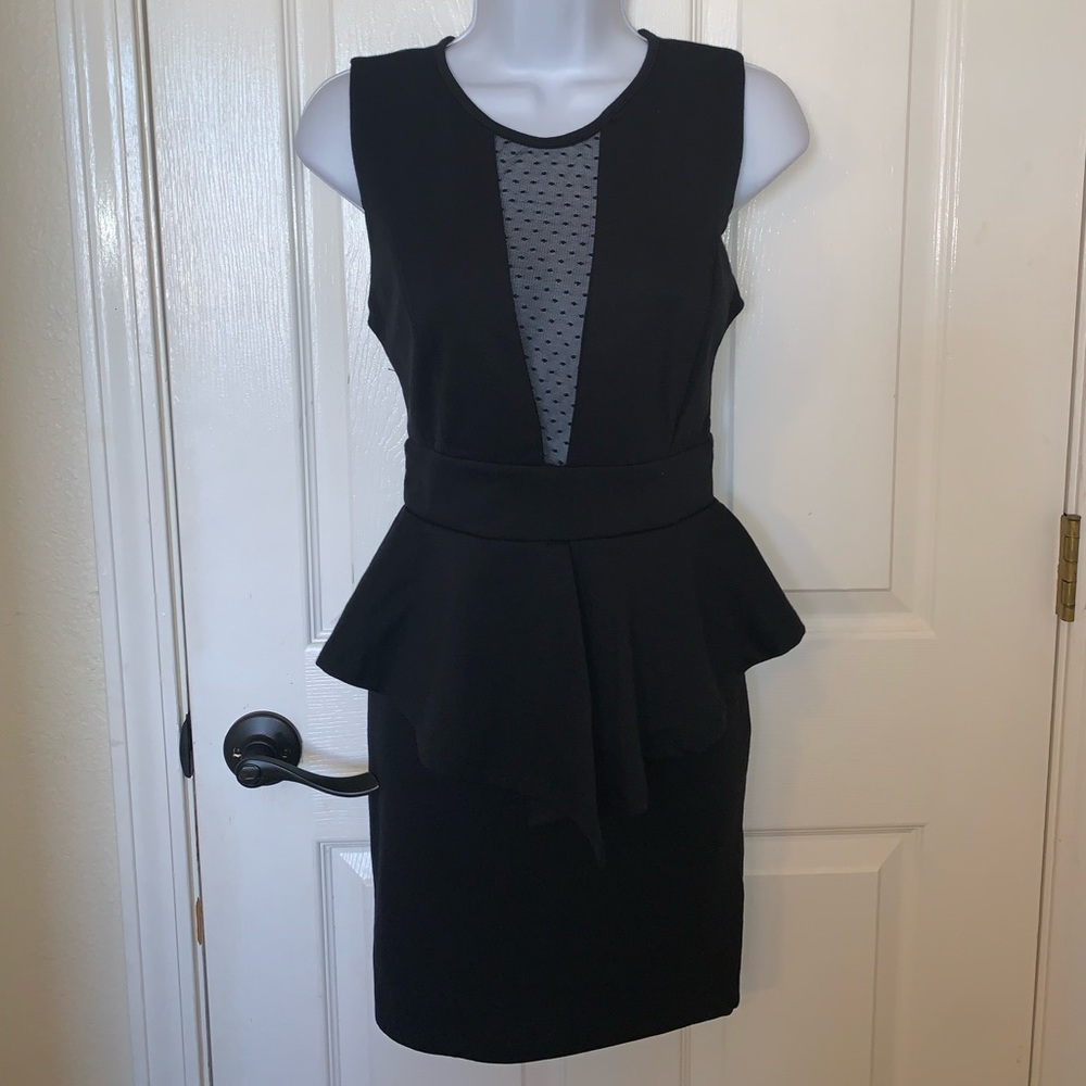 New Charlotte Russe black peplum bodycon dress